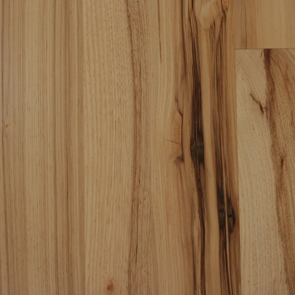 Character Grade Hickory - A beautiful, soft grain, somewhat knotty wood with some white streaking.